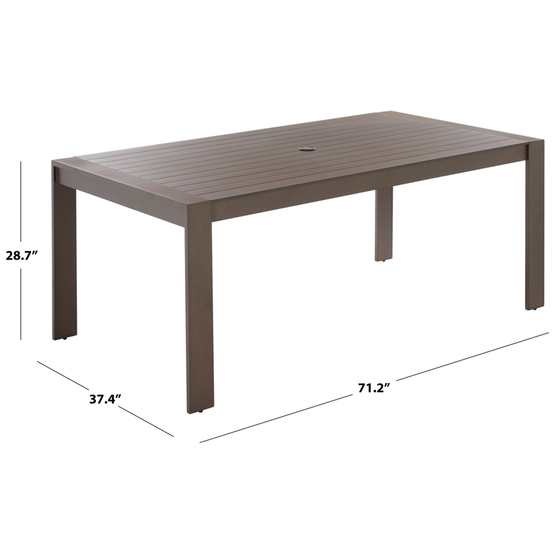 Safavieh Fash Aluminum Dining Table  in Brown
