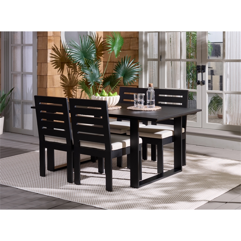 Safavieh Fash Aluminum Dining Table  in Black
