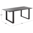 Safavieh Fash Aluminum Dining Table  in Black