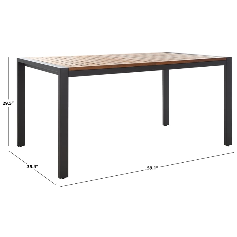 Safavieh Guthrie Steel and Wood Dining Table in Natural