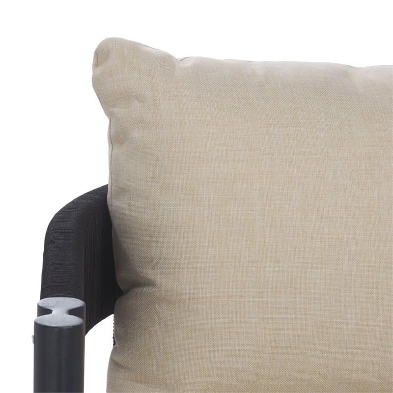 Safavieh Viola Steel Bench and Table  in Black / Taupe