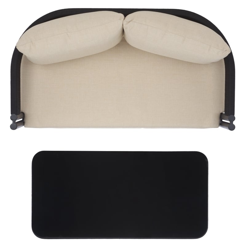 Safavieh Viola Steel Bench and Table  in Black / Taupe
