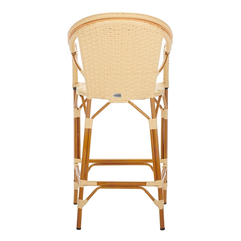 Safavieh California Metal Bar Stool w/ Arms in Natural