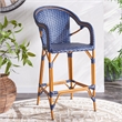 Safavieh California Metal Bar Stool w/ Arms in Navy