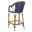 Safavieh California Metal Bar Stool w/ Arms in Navy