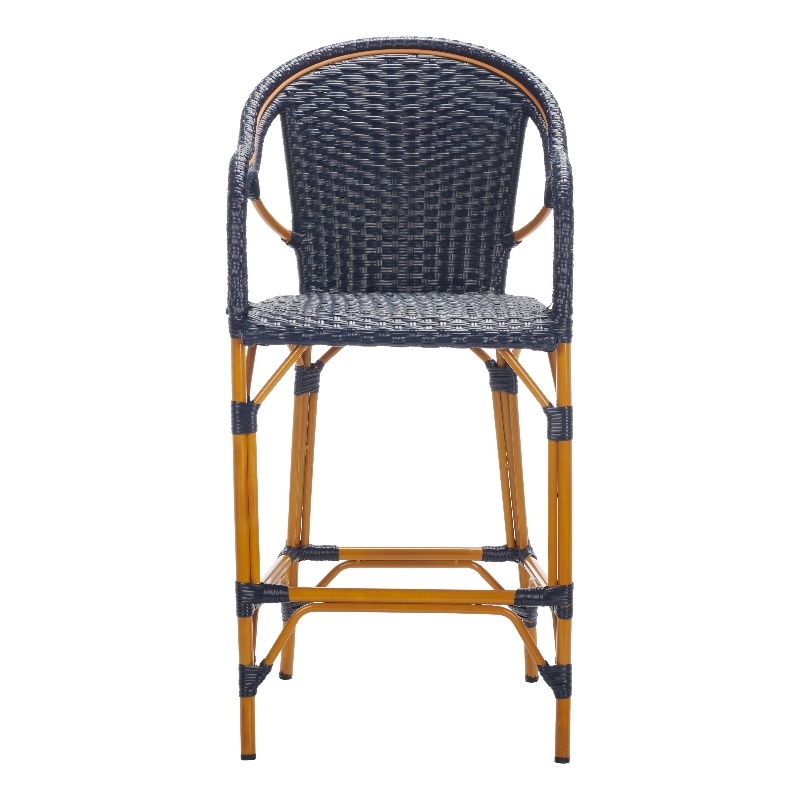 Safavieh California Metal Bar Stool w/ Arms in Navy