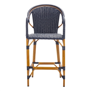 Safavieh California Metal Bar Stool w/ Arms in Navy