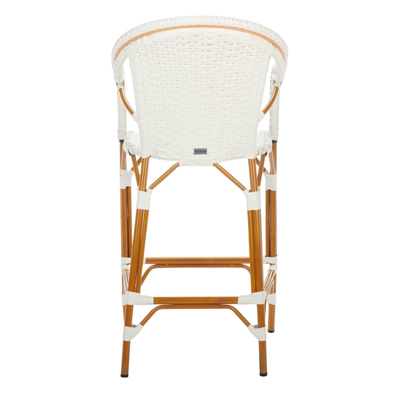 Safavieh California Metal Bar Stool w/ Arms in White