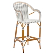 Safavieh California Metal Bar Stool w/ Arms in White / Navy
