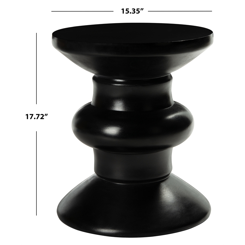 Safavieh Jiraiya Concrete Accent Stool  in Black