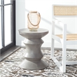 Safavieh Katara Concrete Accent Stool in Dark Gray