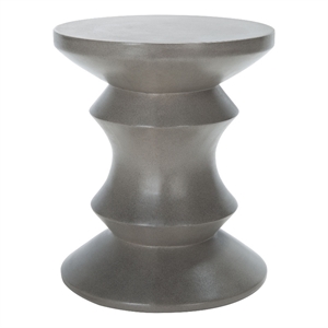 Safavieh Katara Concrete Accent Stool in Dark Gray