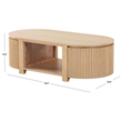 Safavieh Shelbie Reeded Oval Wood Coffee Table in Oak