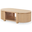 Safavieh Shelbie Reeded Oval Wood Coffee Table in Oak
