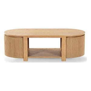 Safavieh Shelbie Reeded Oval Wood Coffee Table in Oak