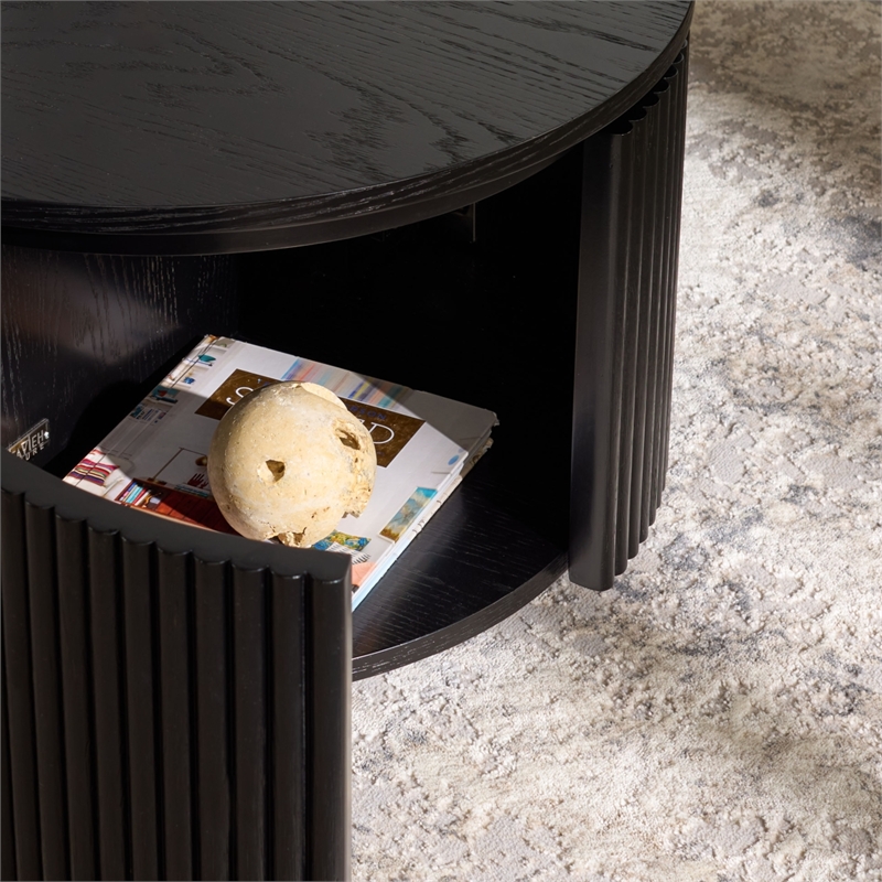 Safavieh Shelbie Reeded Oval Wood Coffee Table in Black