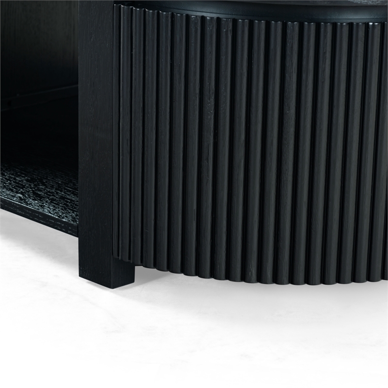 Safavieh Shelbie Reeded Oval Wood Coffee Table in Black