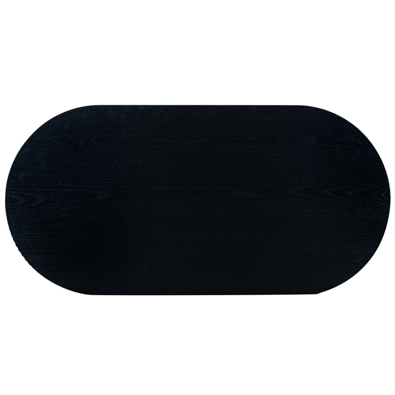 Safavieh Shelbie Reeded Oval Wood Coffee Table in Black