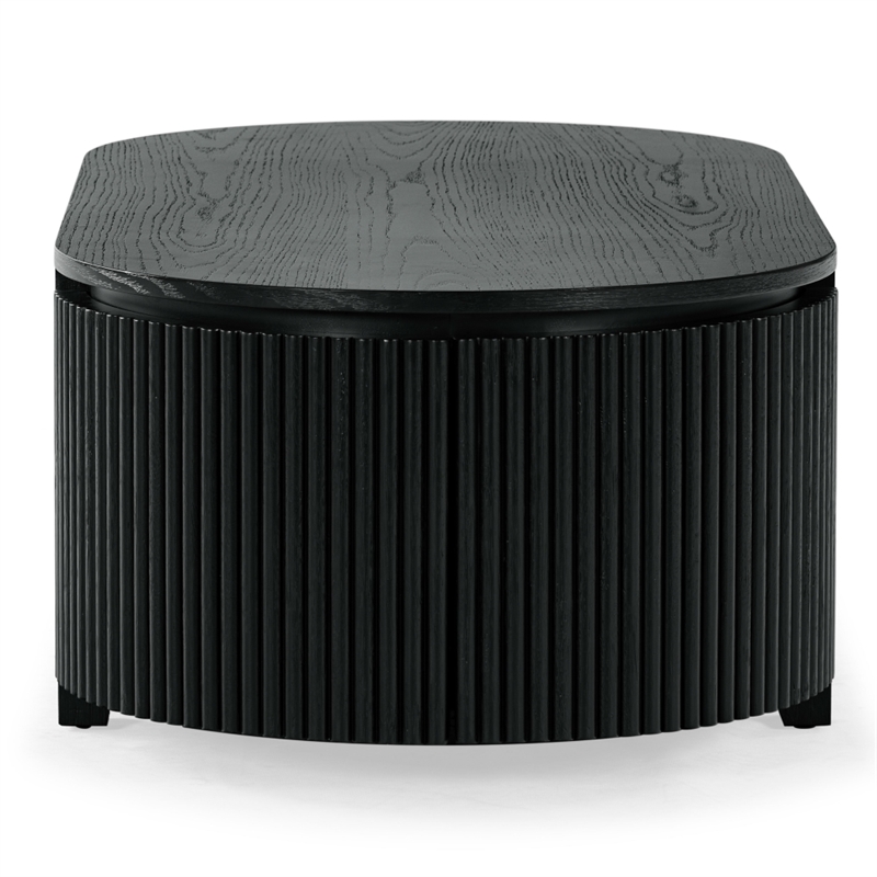 Safavieh Shelbie Reeded Oval Wood Coffee Table in Black