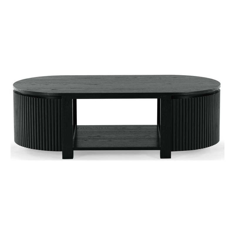 Safavieh Shelbie Reeded Oval Wood Coffee Table in Black