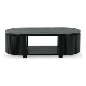 Safavieh Shelbie Reeded Oval Wood Coffee Table in Black