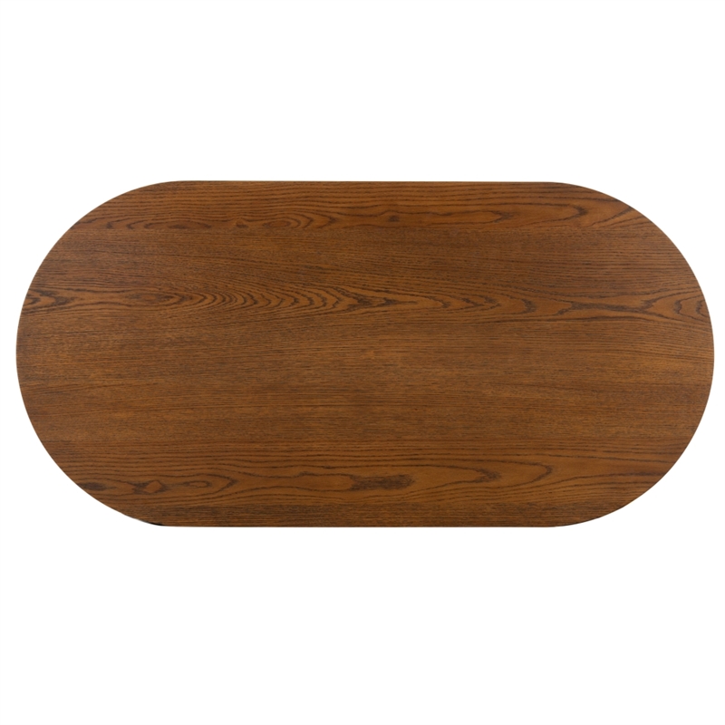 Safavieh Shelbie Reeded Oval Wood Coffee Table in Oak