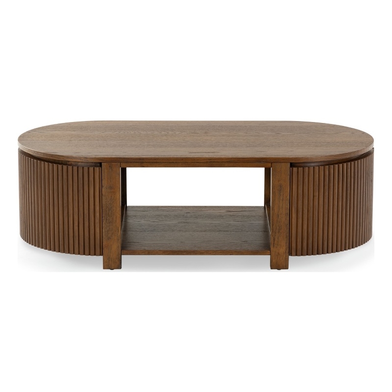 Safavieh Shelbie Reeded Oval Wood Coffee Table in Oak