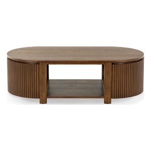 Safavieh Shelbie Reeded Oval Wood Coffee Table in Oak