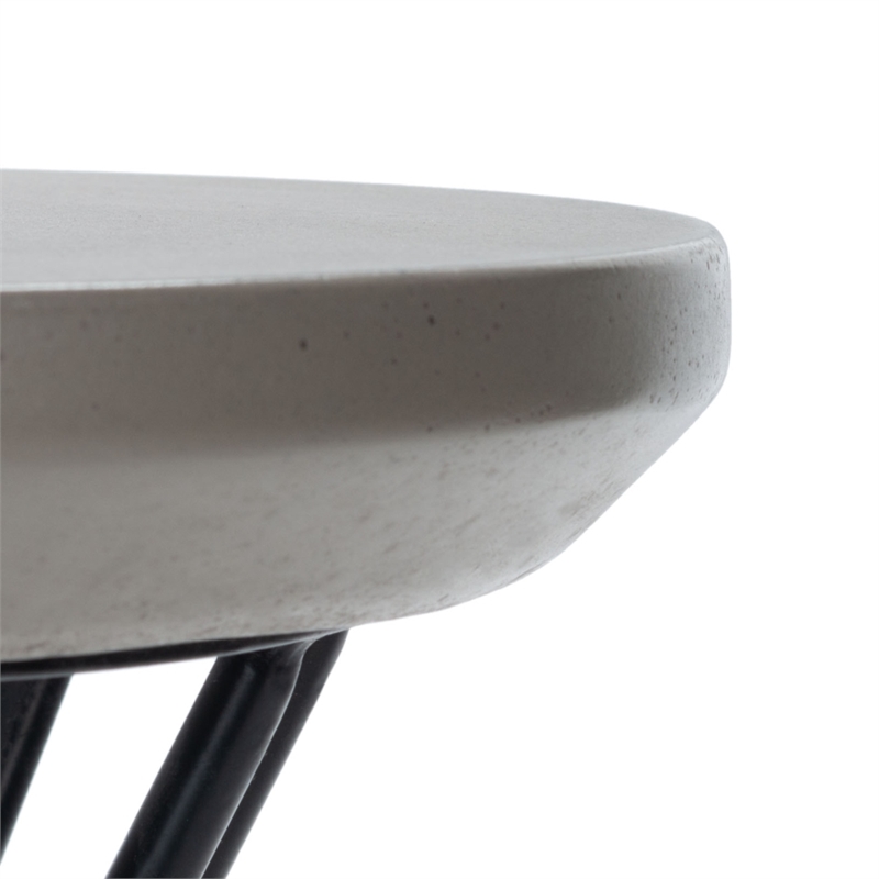 Safavieh Akiko Concrete Accent Table  in Dark Gray