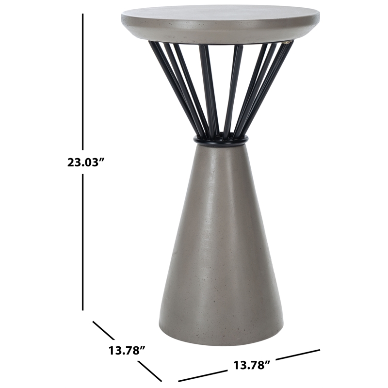 Safavieh Akiko Concrete Accent Table  in Dark Gray