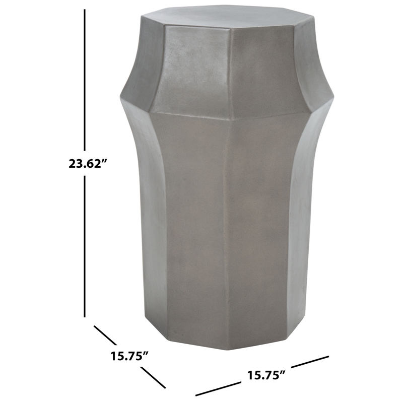 Safavieh Klaudia Concrete Accent Table  in Dark Gray