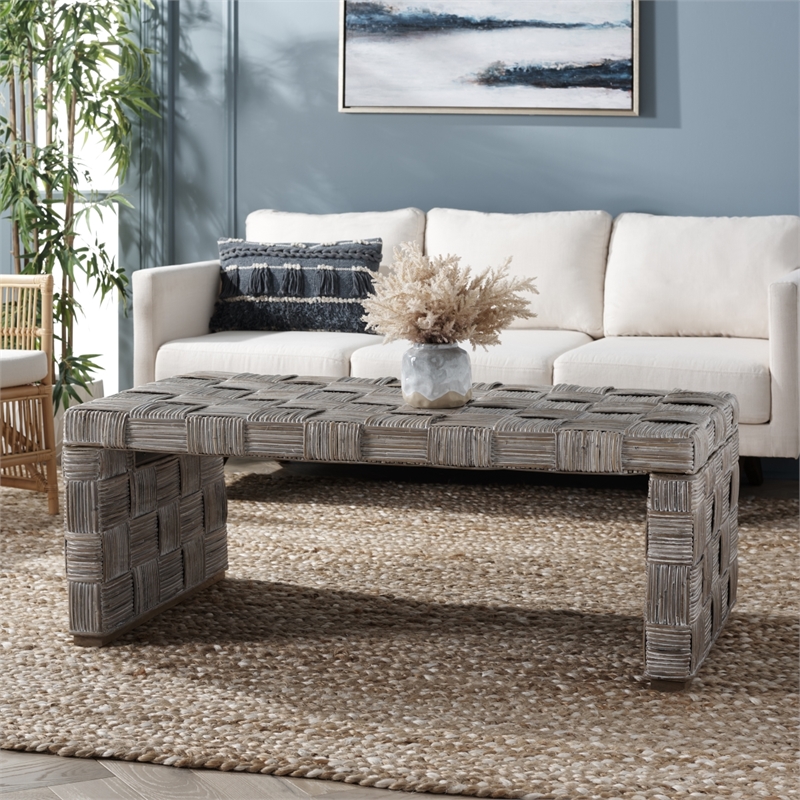 Safavieh Adkin Rattan Coffee Table  in White