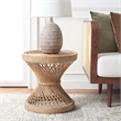 Safavieh Grimson Small Bowed Rattan Coffee Table in Gray / White