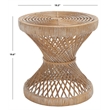 Safavieh Grimson Small Bowed Rattan Coffee Table in Gray / White