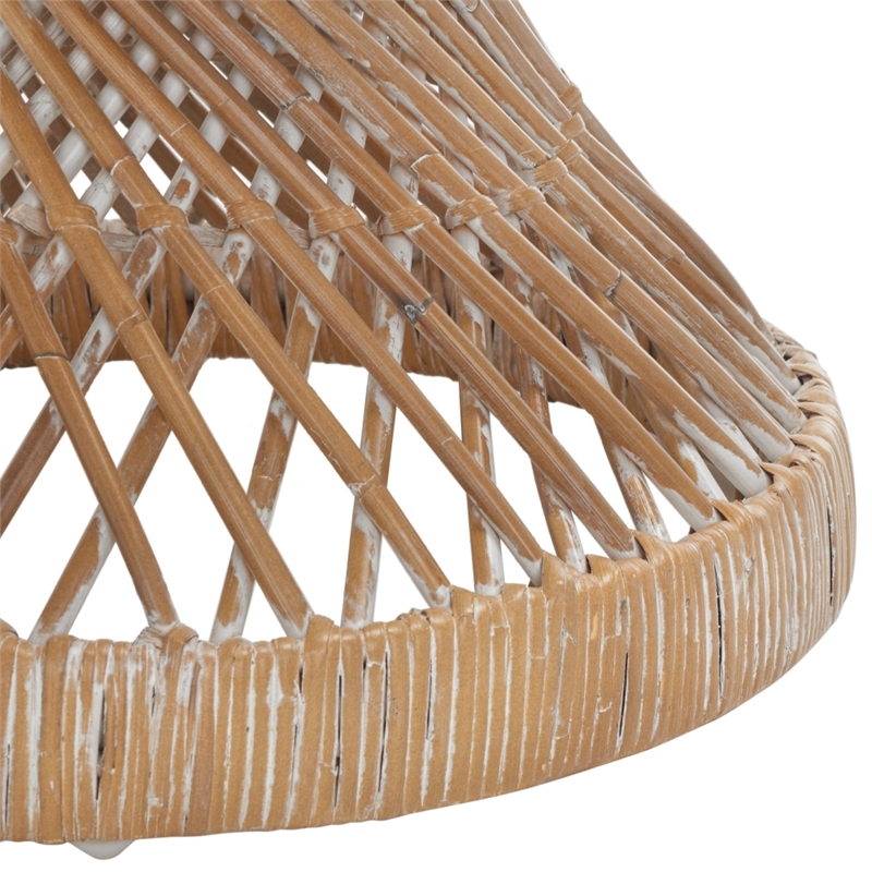 Safavieh Grimson Small Bowed Rattan Coffee Table in Gray / White