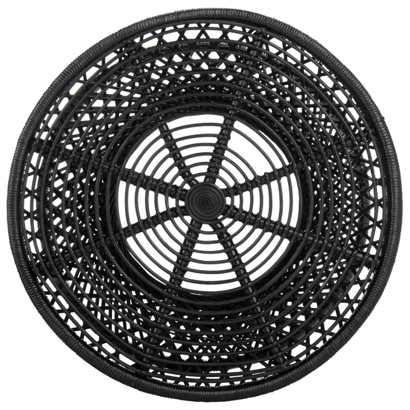 Safavieh Grimson Large Rattan Bowed Coffee Table in Black