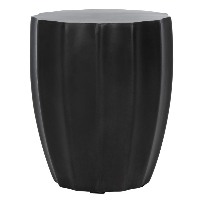 Safavieh Jaslyn In/Outdoor Concrete Accent Stool in Black