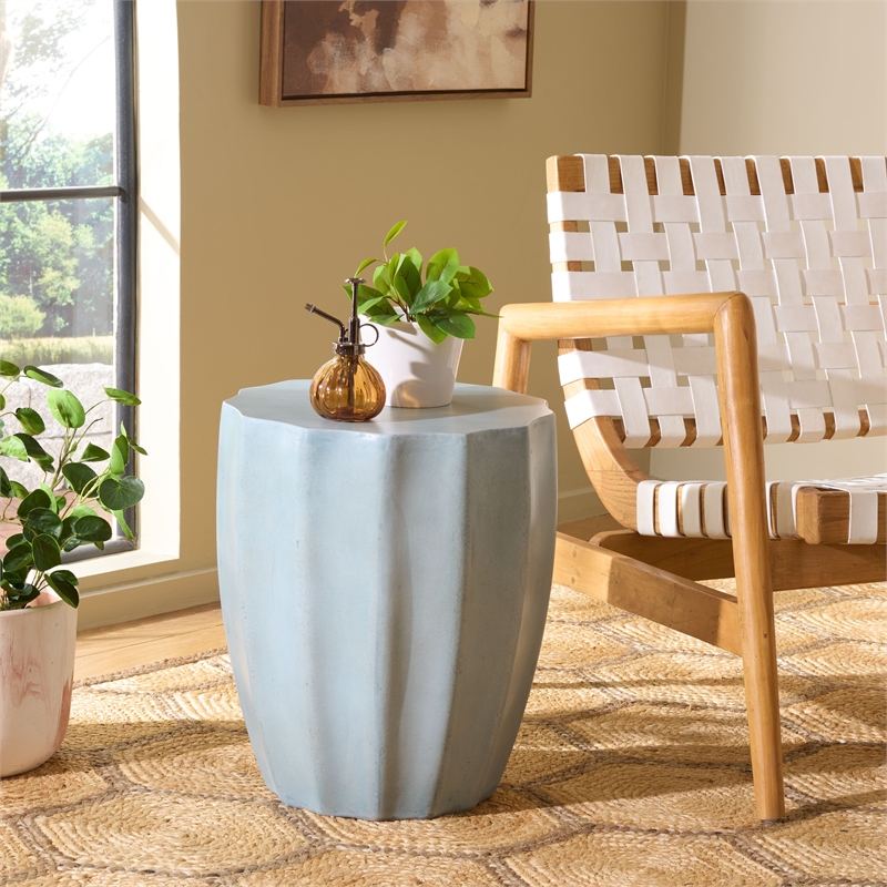 Safavieh Jaslyn In/Outdoor Concrete Accent Stool  in Blue