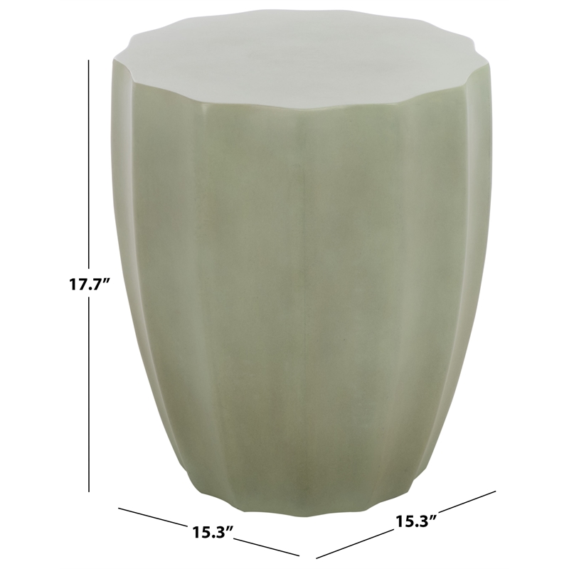Safavieh Jaslyn In/Outdoor Concrete Accent Stool in Sage