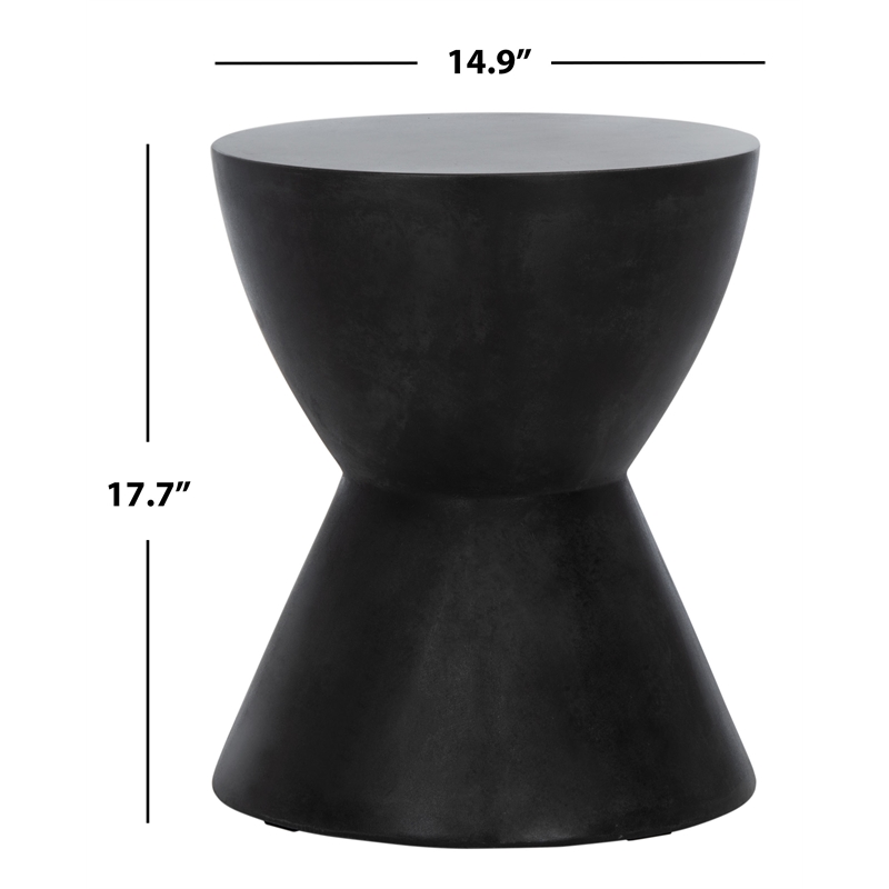 Safavieh Athena In/Outdoor Concrete Accent Stool in Black