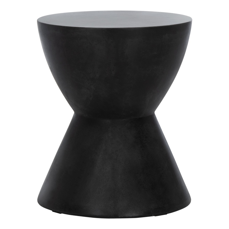 Safavieh Athena In/Outdoor Concrete Accent Stool in Black