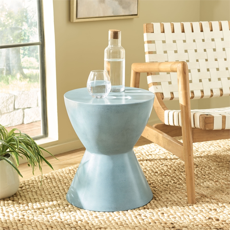 Safavieh Athena In/Outdoor Concrete Accent Stool  in Blue