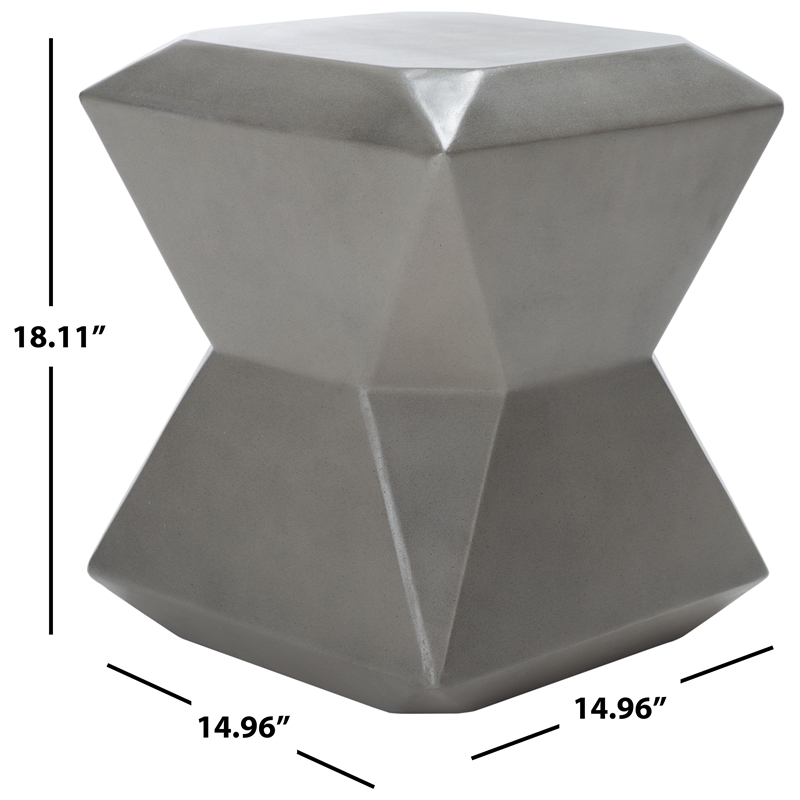 Safavieh Conan Concrete Accent Stool  in Dark Gray