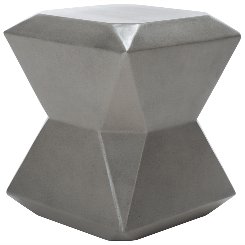 Safavieh Conan Concrete Accent Stool  in Dark Gray