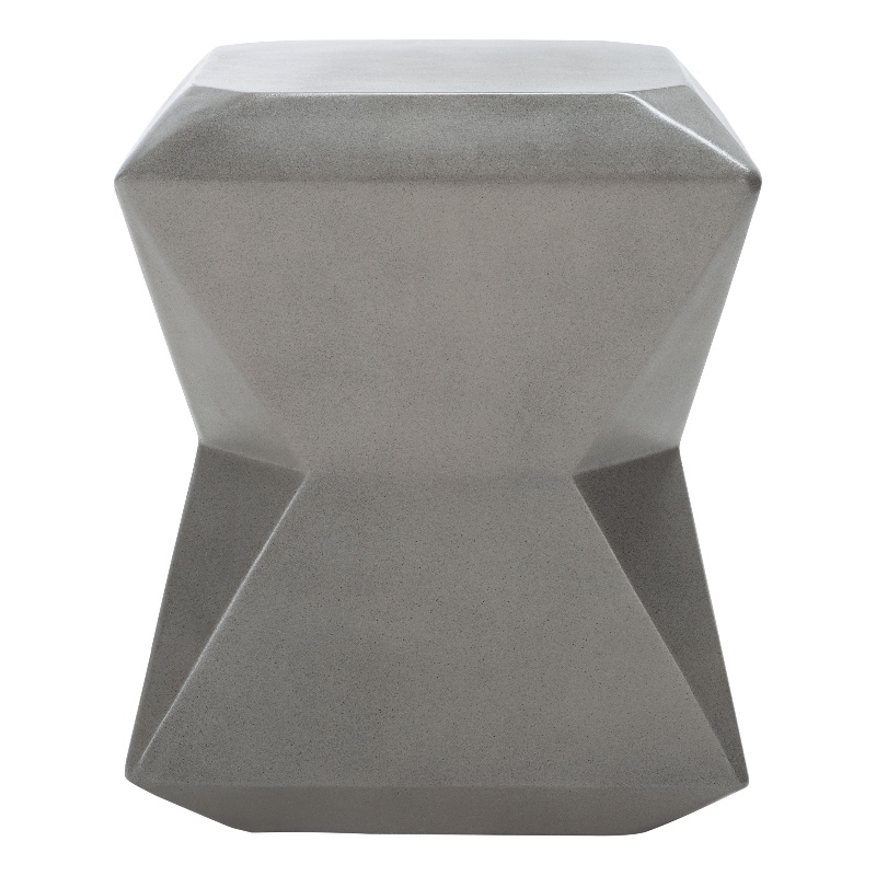 Safavieh Conan Concrete Accent Stool  in Dark Gray