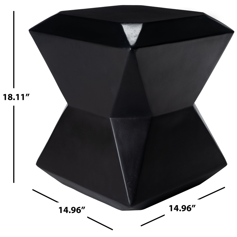 Safavieh Conan Concrete Accent Stool  in Black