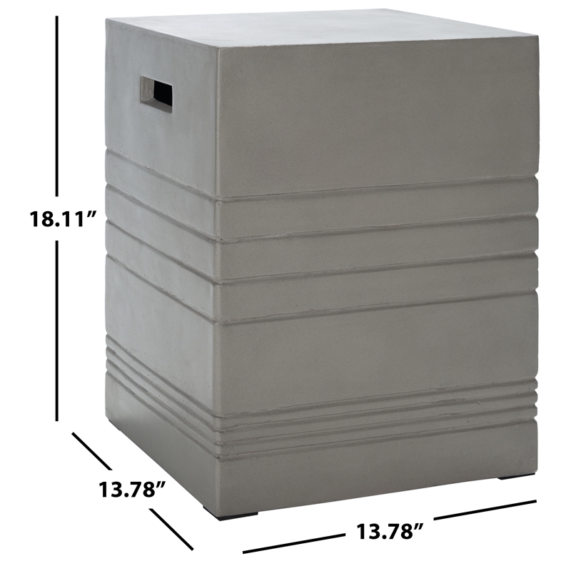 Safavieh Deidara Concrete Accent Stool  in Dark Gray