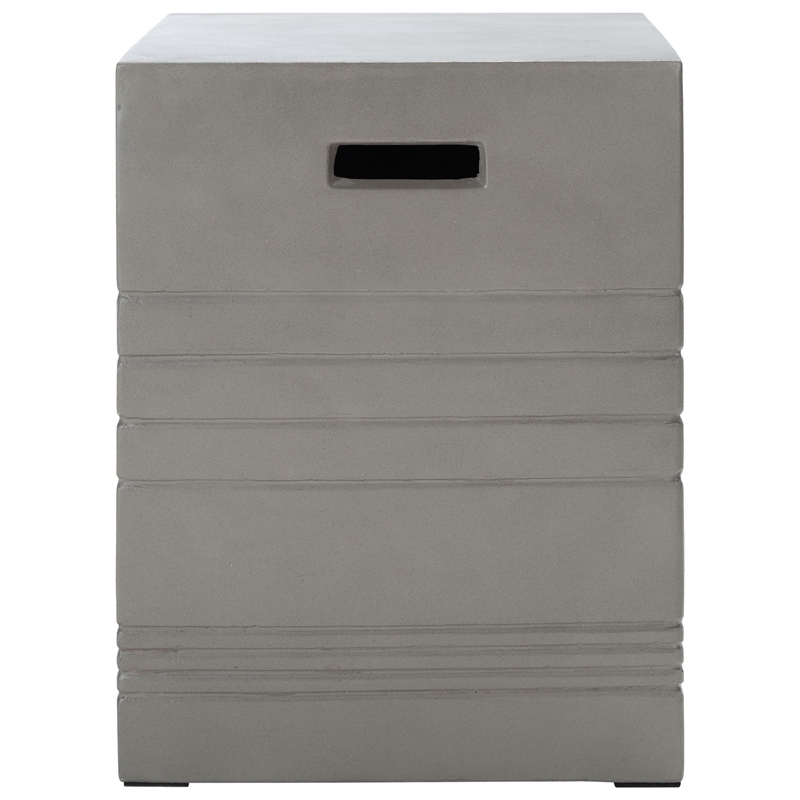 Safavieh Deidara Concrete Accent Stool  in Dark Gray