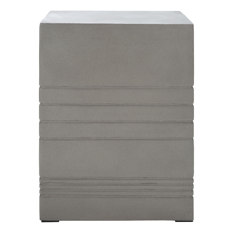Safavieh Deidara Concrete Accent Stool  in Dark Gray