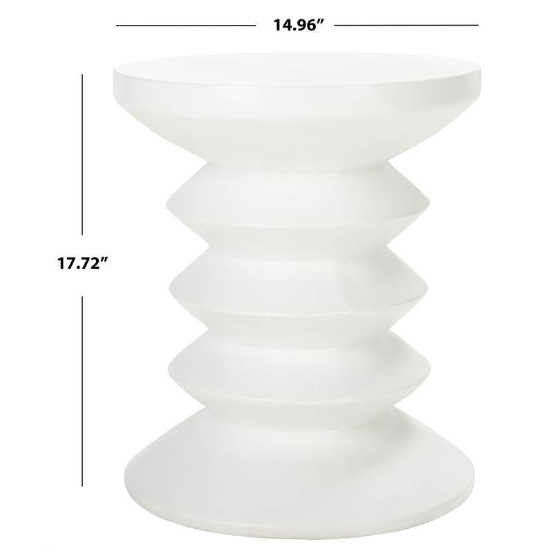 Safavieh Benaya Concrete Accent Stool  in Ivory